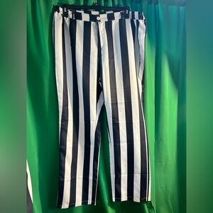 Black and White Striped Halloween Pants